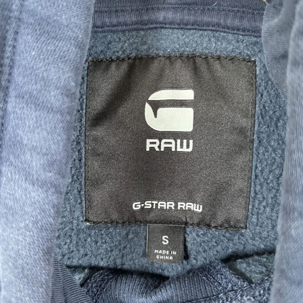 G-Star Raw Pullover Hoodie Men’s Small Navy Blue Activewear Gym Premium Running - Picture 2 of 9